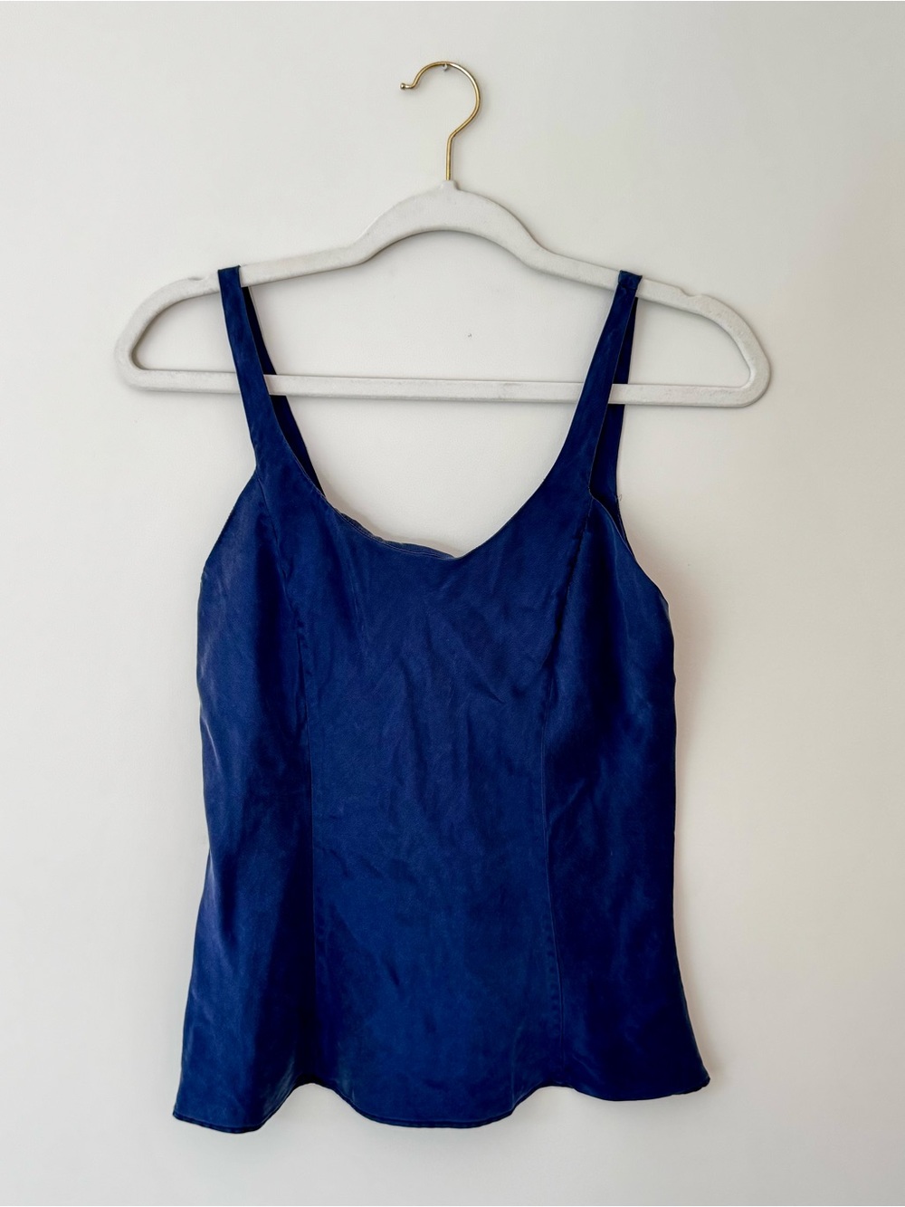 Vintage Victoria’s Secret 100% Silk Y2K Slip Tank Top, Navy Blue – Size Small